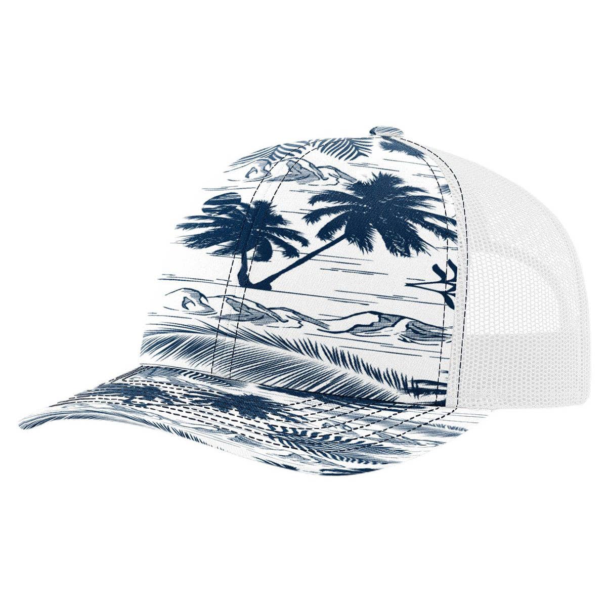 Richardson 112P Printed Trucker Hat Snapback Cap: Army Green Camo/Black