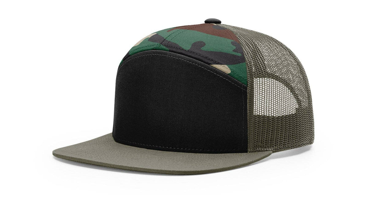 Richardson 168 7-Panel Trucker Hat: Black