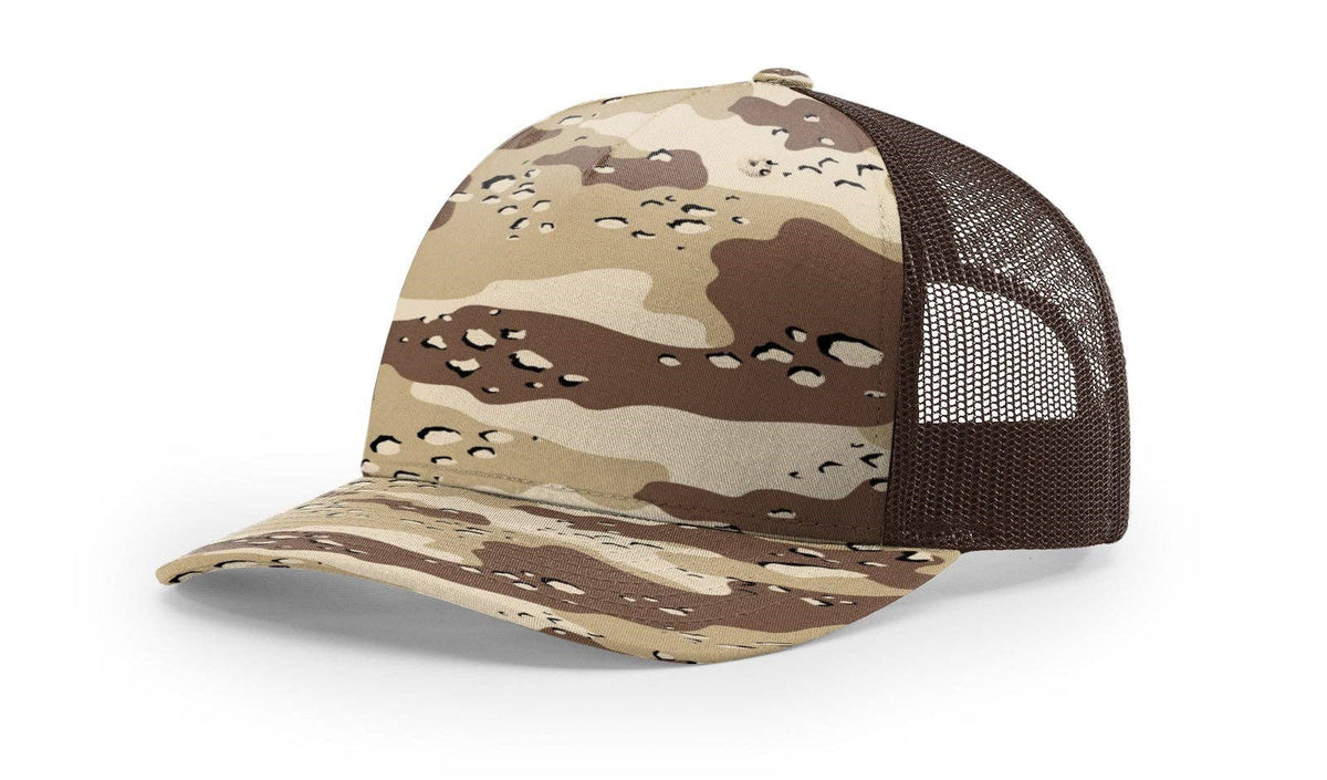 Richardson 112PFP Printed Five Panel Trucker Hat Camo Cap - 112 PFP: Realtree Edge/Blaze Orange