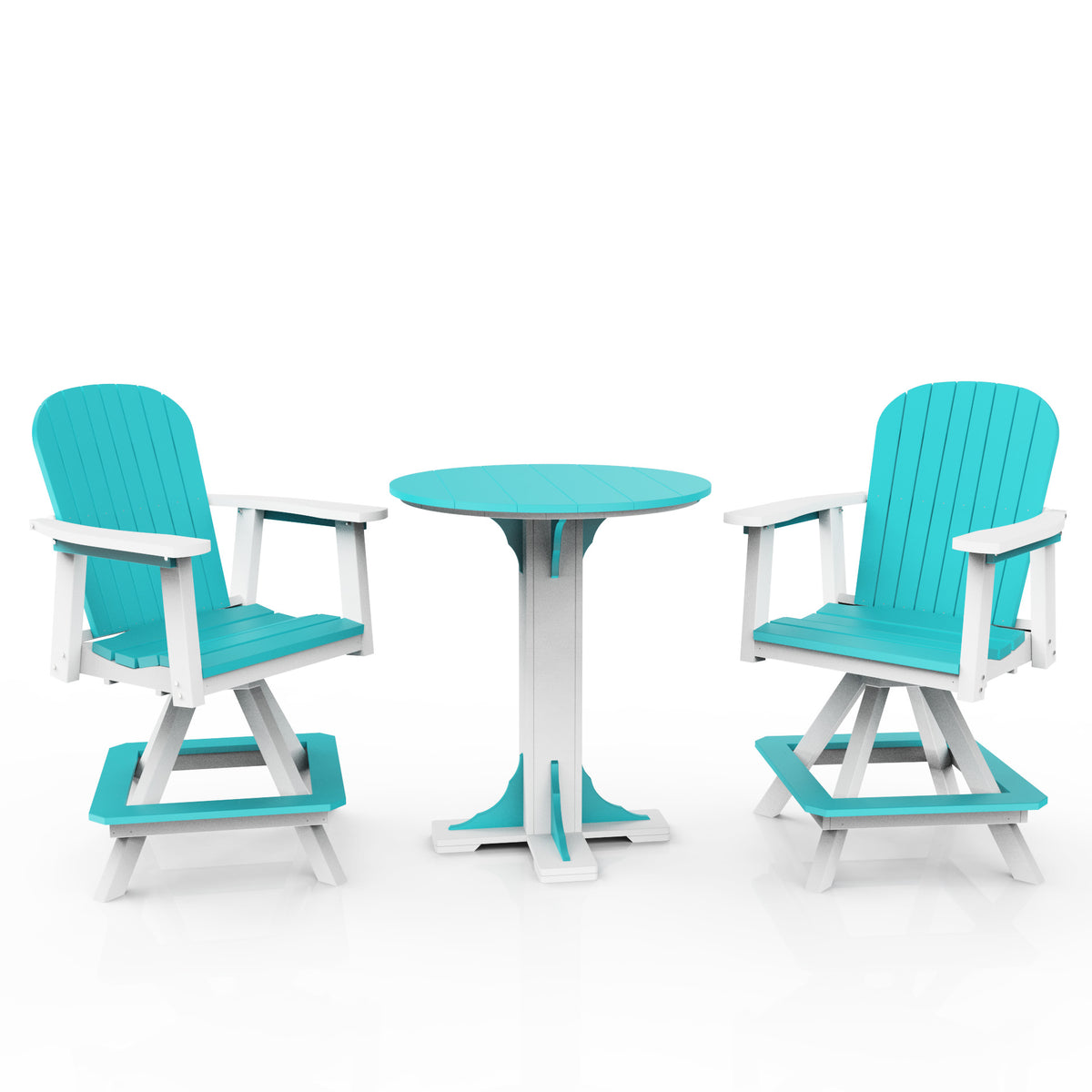 Poly Grove 3 Piece 31" Pub Counter Table & Swivel Chair Set