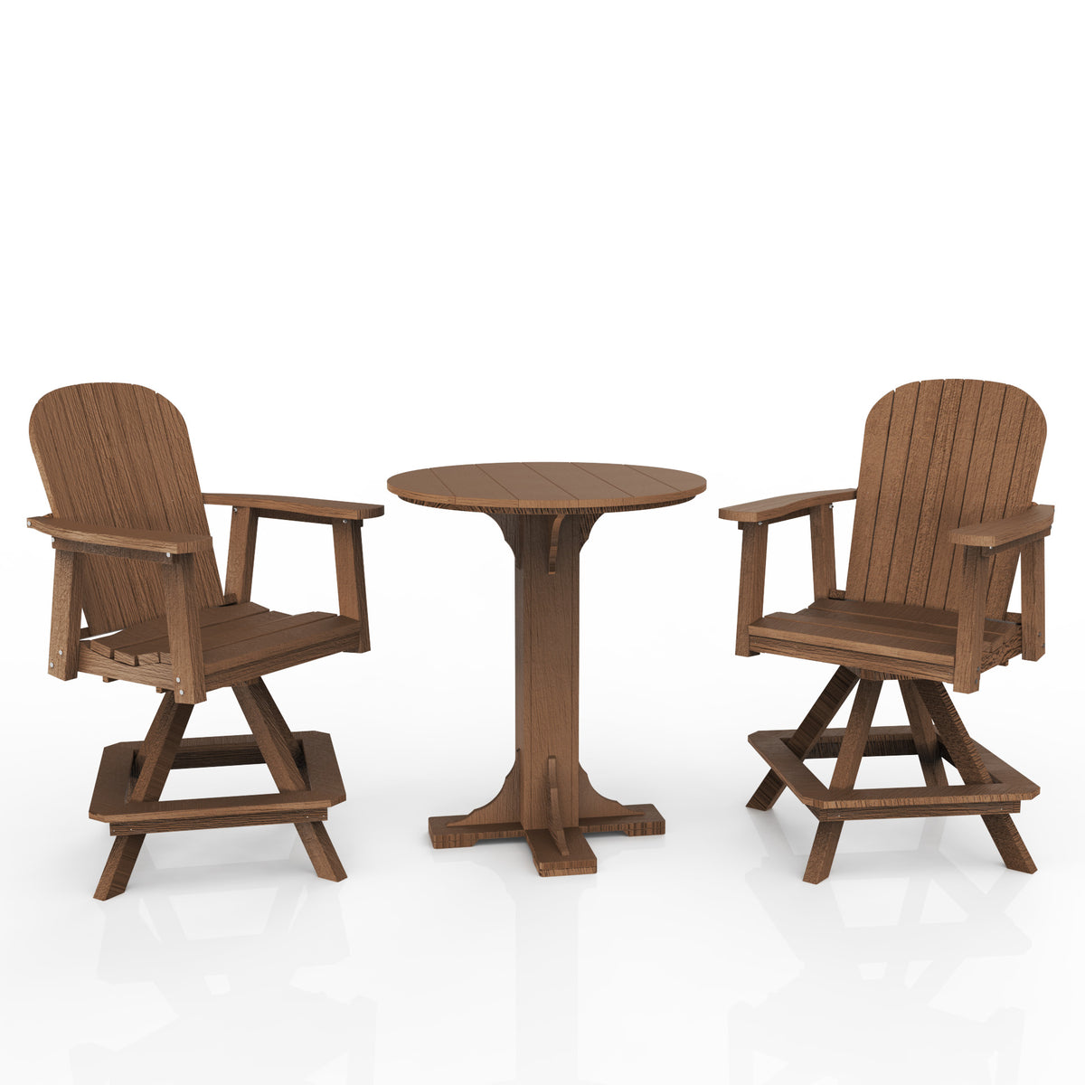 Poly Grove 3 Piece 31" Pub Counter Table & Swivel Chair Set