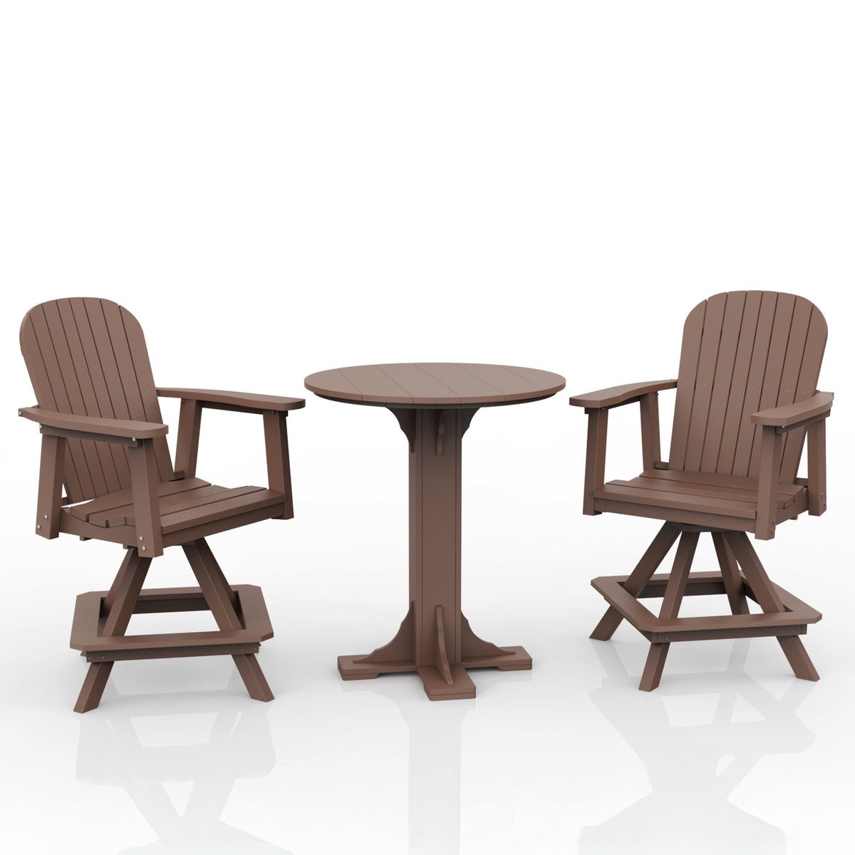 Poly Grove 3 Piece 31" Pub Counter Table & Swivel Chair Set