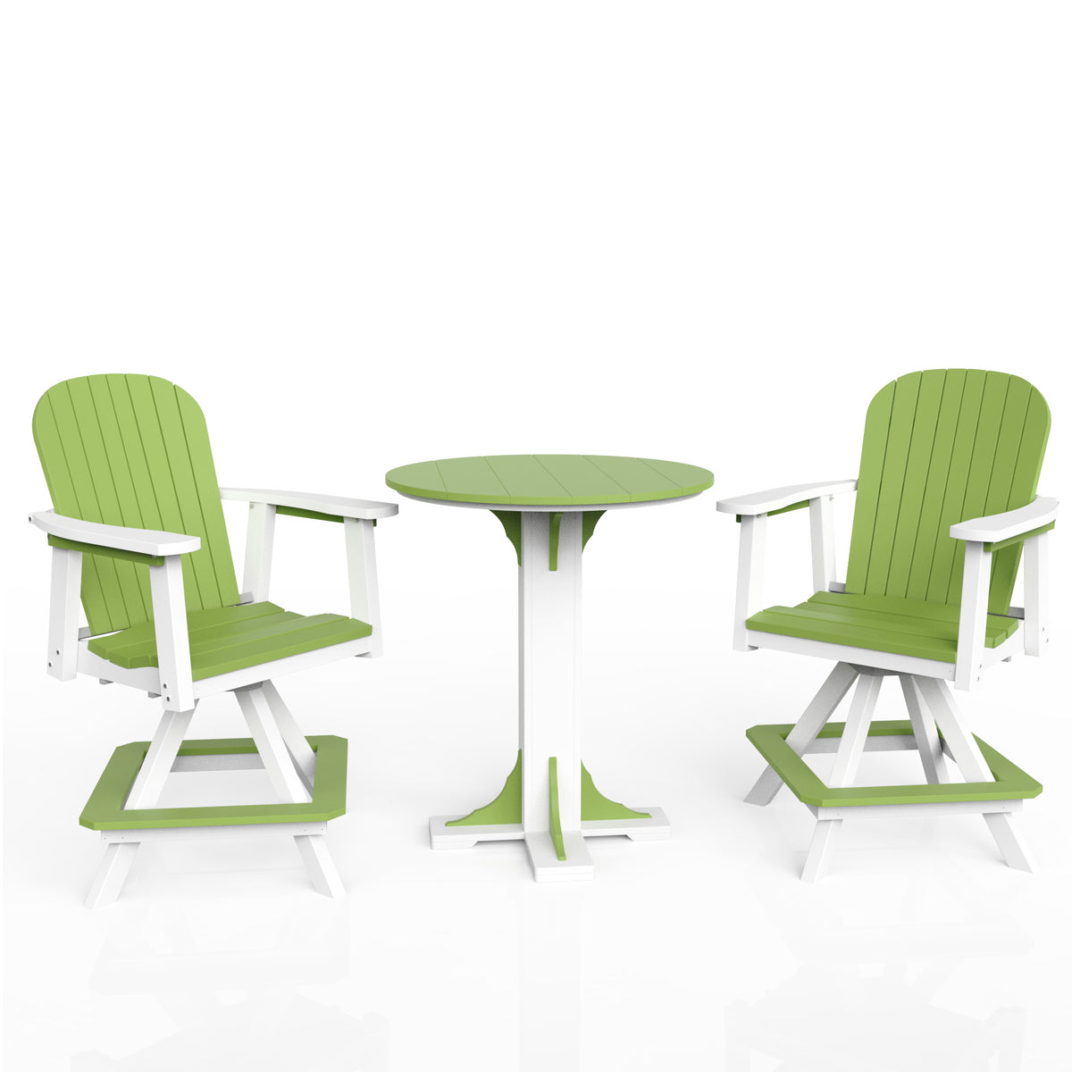 Poly Grove 3 Piece 31" Pub Counter Table & Swivel Chair Set