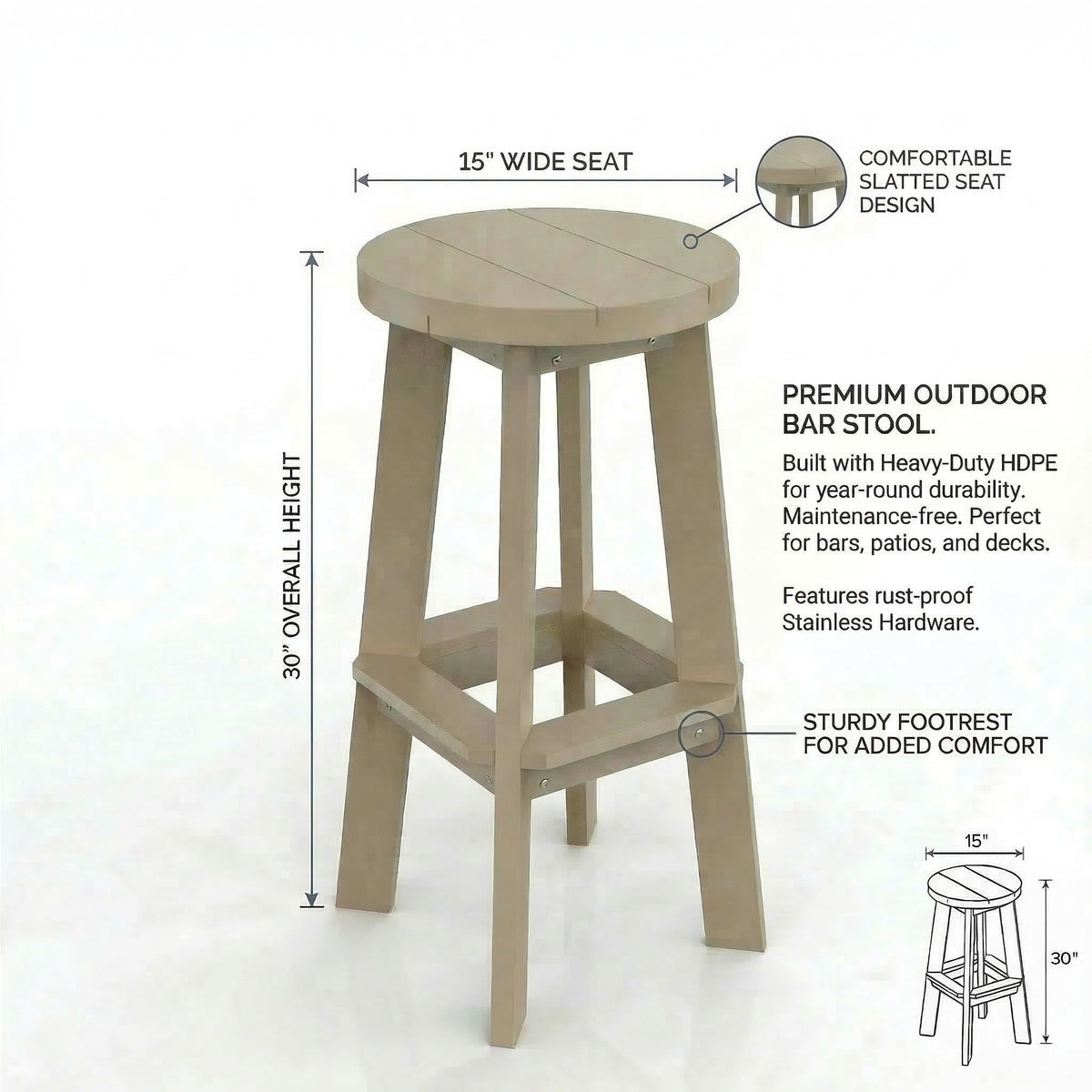 Poly Grove Bar Stool