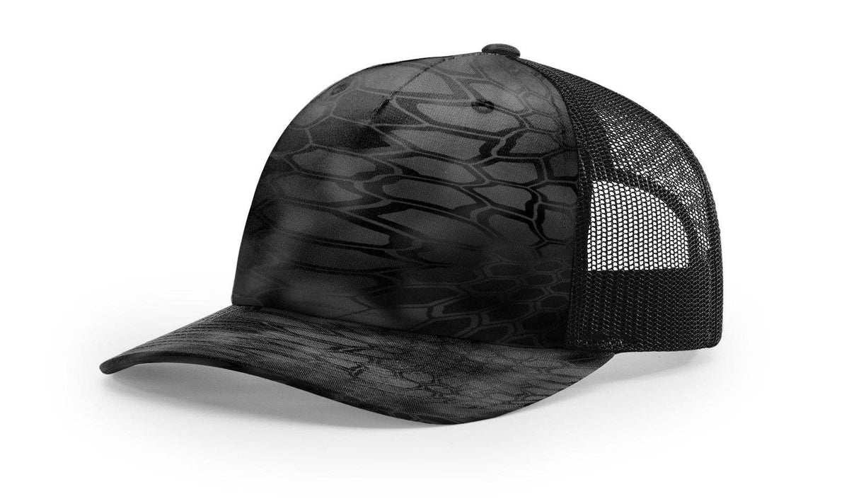 Richardson 112PFP Printed Five Panel Trucker Hat Camo Cap - 112 PFP: Realtree Edge/Blaze Orange