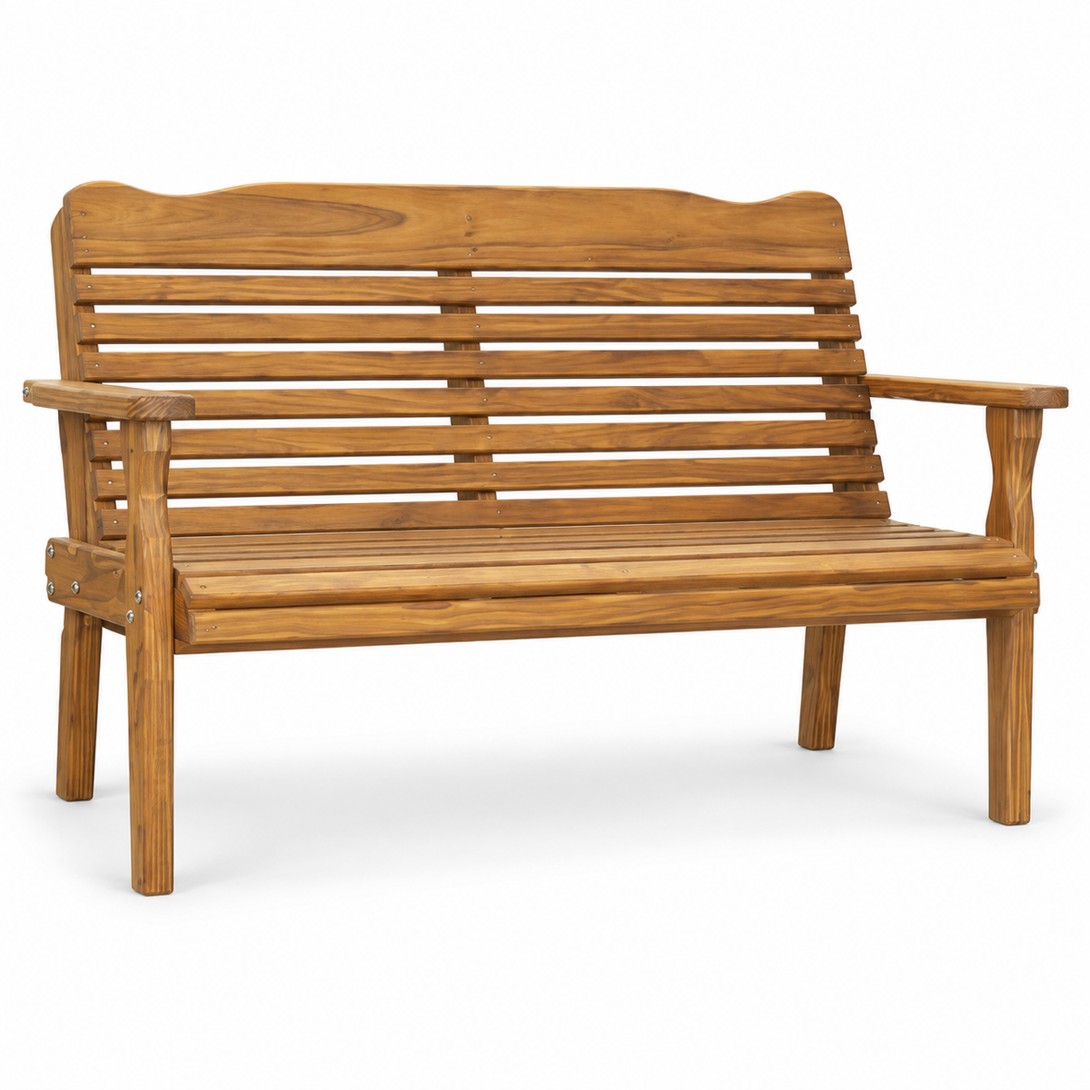 Leisure Lawns 620 six-foot horizontal-back park bench on white background