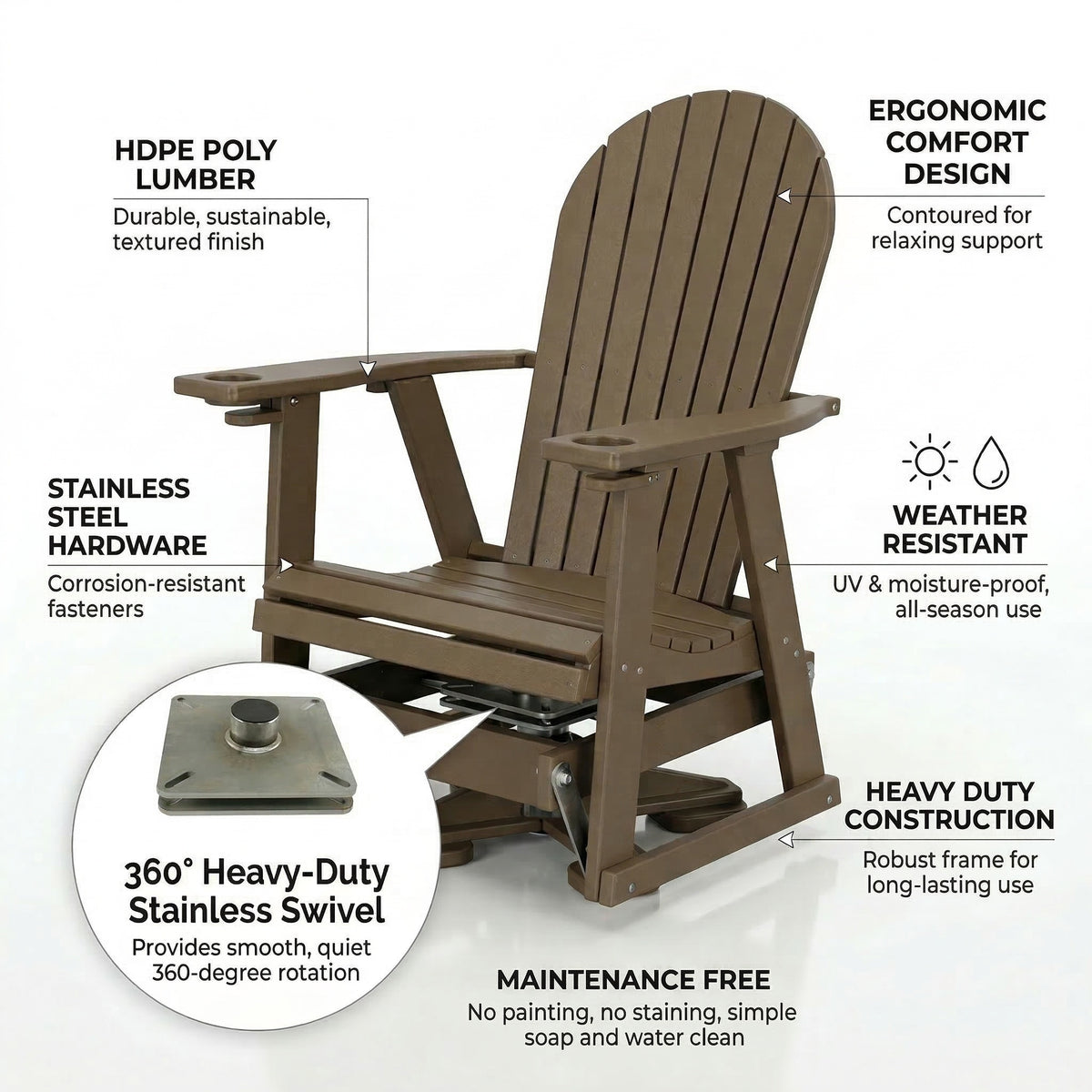 Poly Grove Swivel Glider