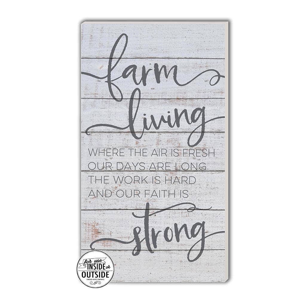 11" x 20" Farm Living Whitewash Indoor/Outdoor Sign