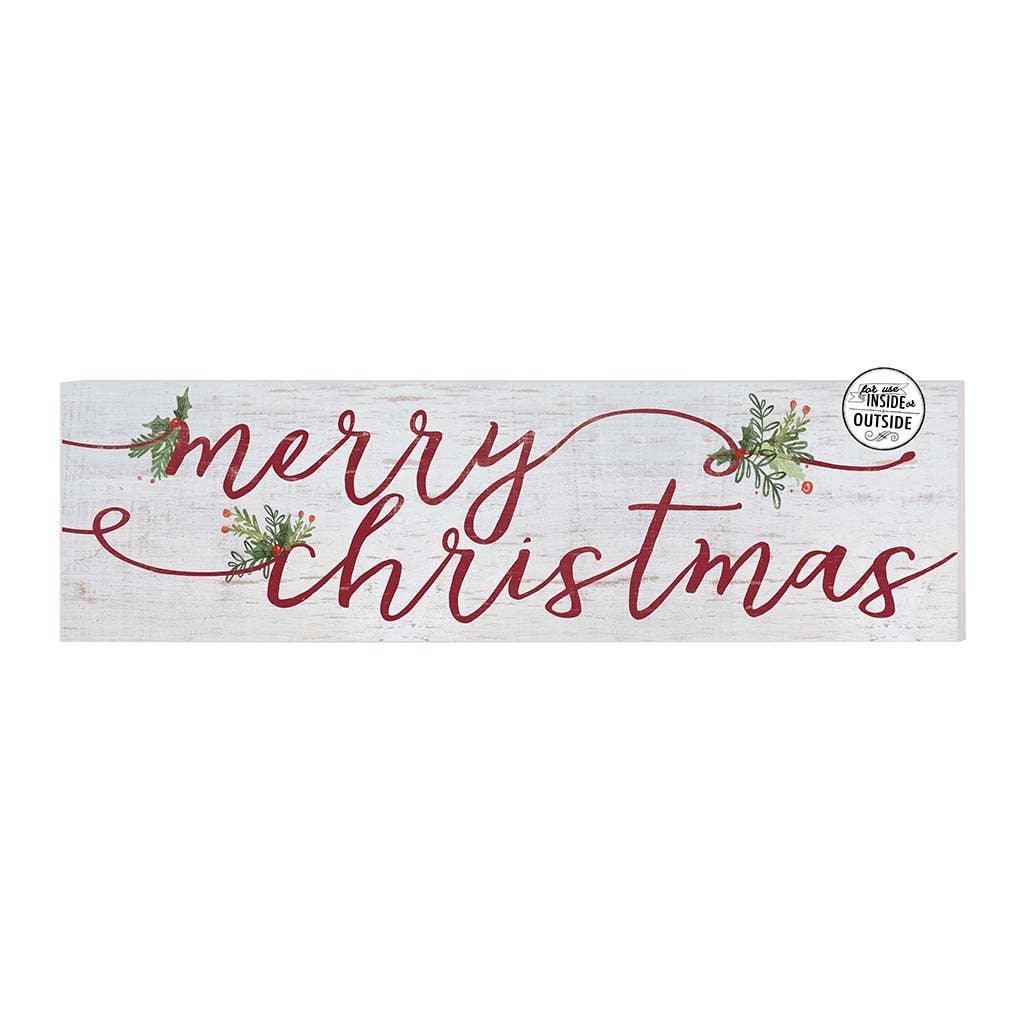 35" x 10"Merry Christmas Whitewash Indoor/Outdoor Sign - Evergreen Patio