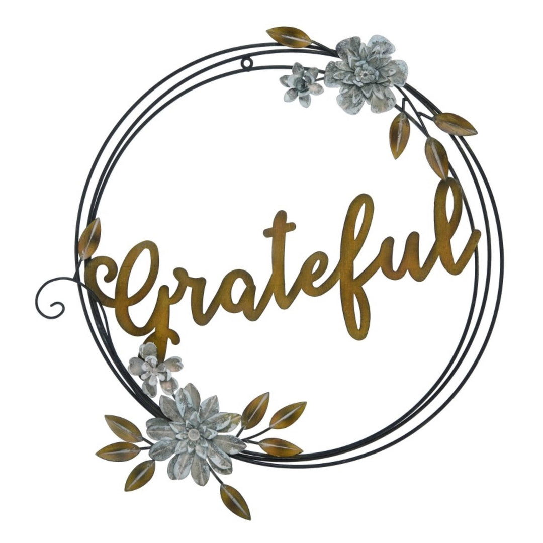Metal 19 in. Bronze Spring Grateful Succulent Wall Décor - Evergreen Patio