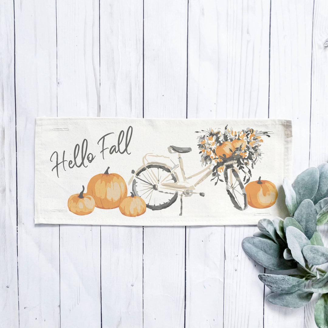 Seasonal Panel: Hello Fall Floral Vintage Bike Boho; Autumn
