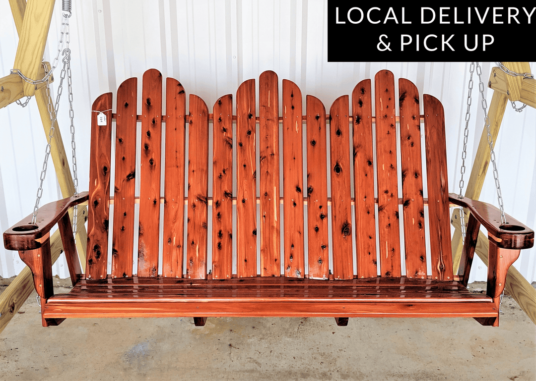 Triple Adirondack Cedar Swing - Evergreen Patio
