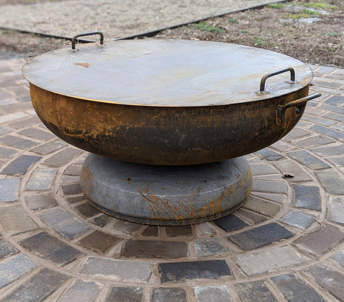 36" Heavy Duty Fire Pit on Base - Evergreen Patio
