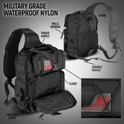 XGear 14L Range Sling Bag Backpack with Adjustable Strap: Khaki