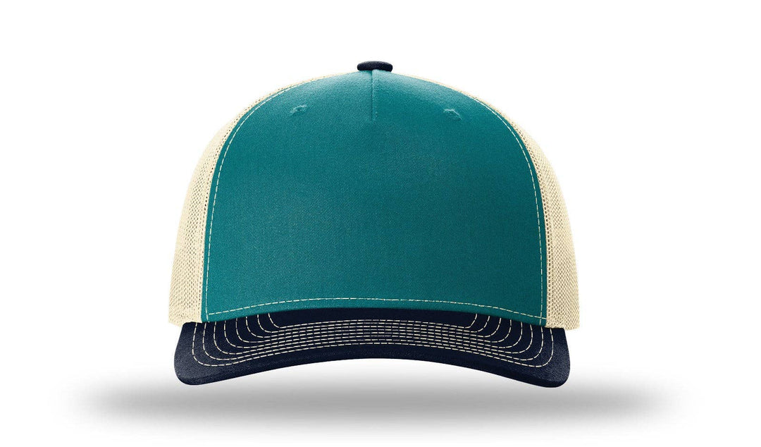 Richardson 112FP - 5-Panel Premium Trucker Snapback Hat: Army Olive/Tan