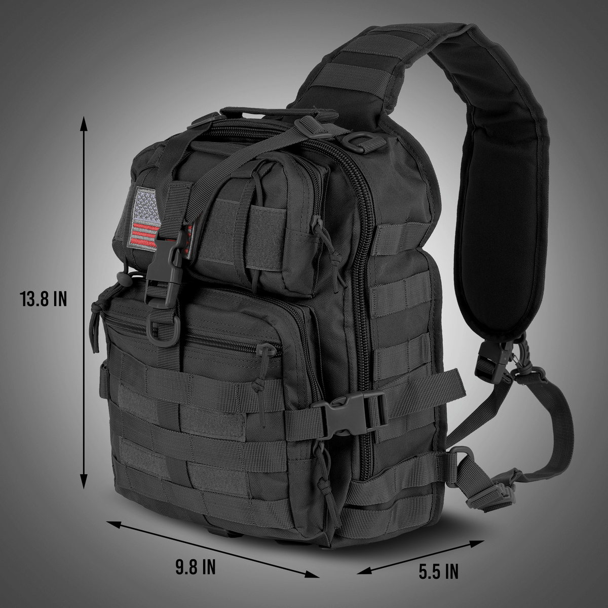 XGear 14L Range Sling Bag Backpack with Adjustable Strap: Khaki