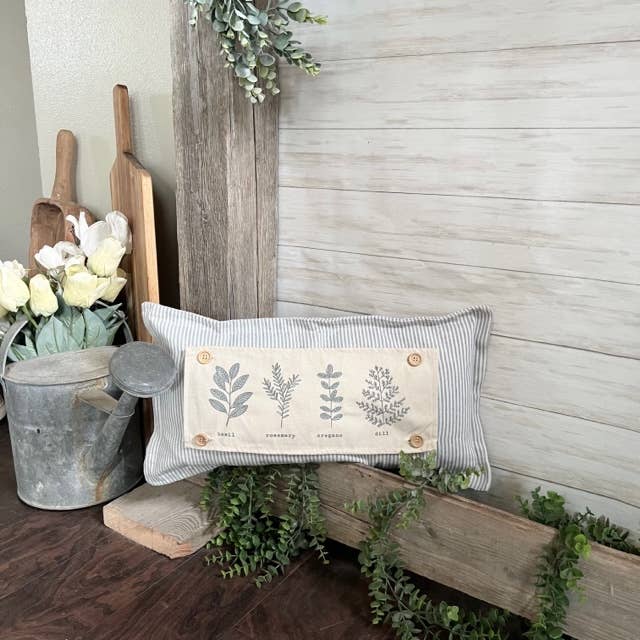 Gray/White Ticking Stripes: Pillow ONLY (with insert)