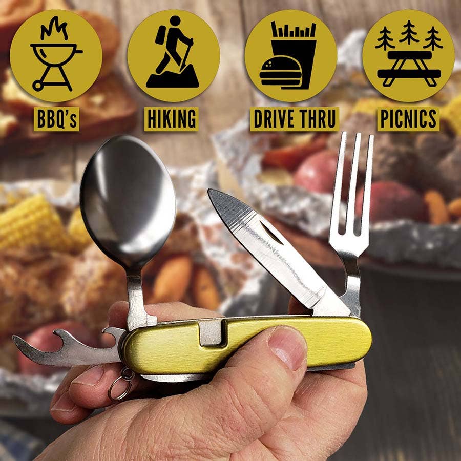 "Hobo Knife" Camping utensils, flatware multi-tool