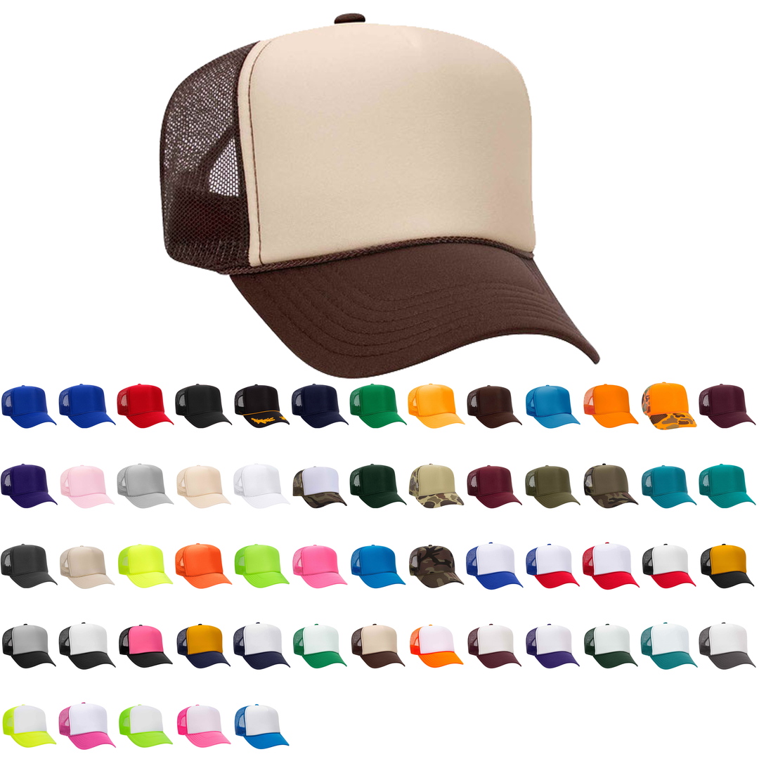 Otto 5-Panel High Crown Foam Trucker Hats, Mesh Back Cap - 39-165: Purple