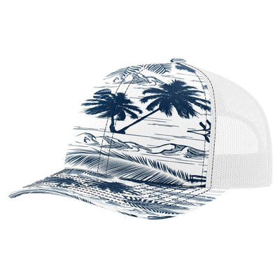 Richardson 112P Printed Trucker Hat Snapback Cap: Army Green Camo/Black