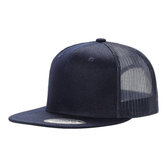 Unbranded 6-Panel Trucker Hat, Blank Flat Bill Mesh Cap: Brown/Khaki
