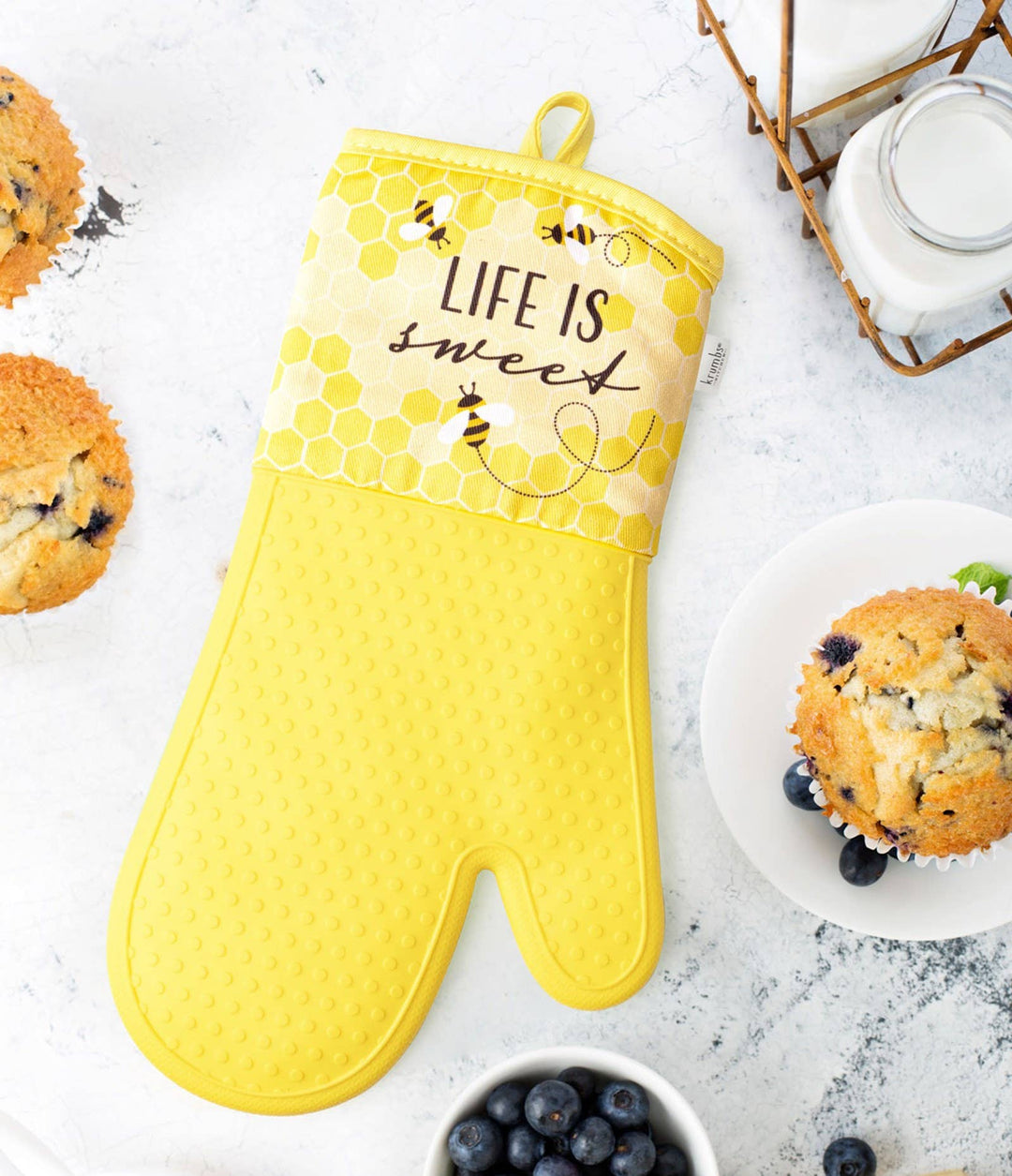 Krumbs Kitchen Homemade Happiness Silicone Oven Mitts Open S: Cook Eat Gather