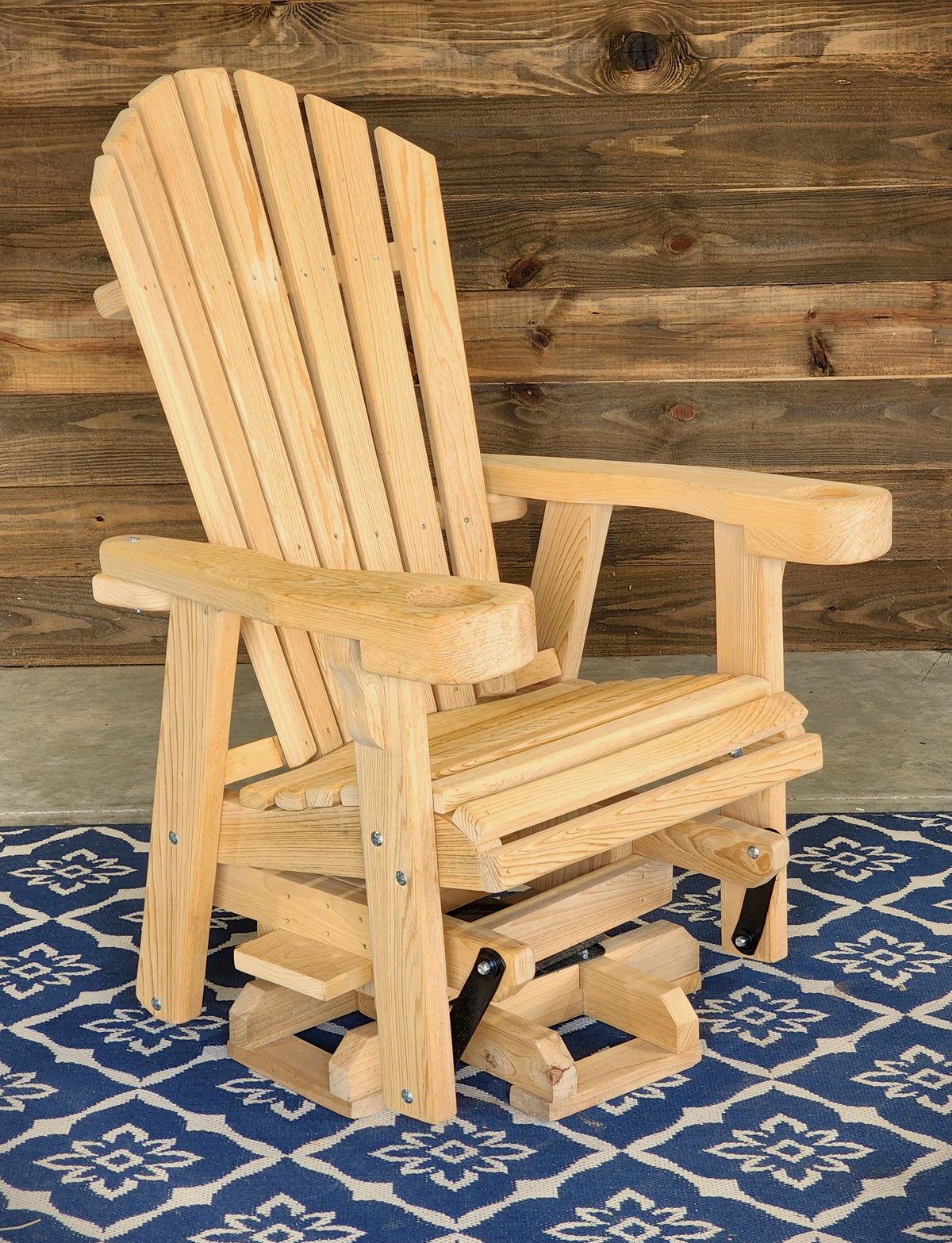 Homestead Amish Fanback Cypress Swivel Glider