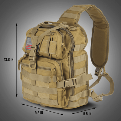 XGear 14L Range Sling Bag Backpack with Adjustable Strap: Khaki