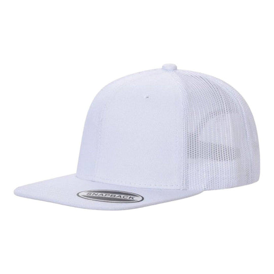 Unbranded 6-Panel Trucker Hat, Blank Flat Bill Mesh Cap: Brown/Khaki