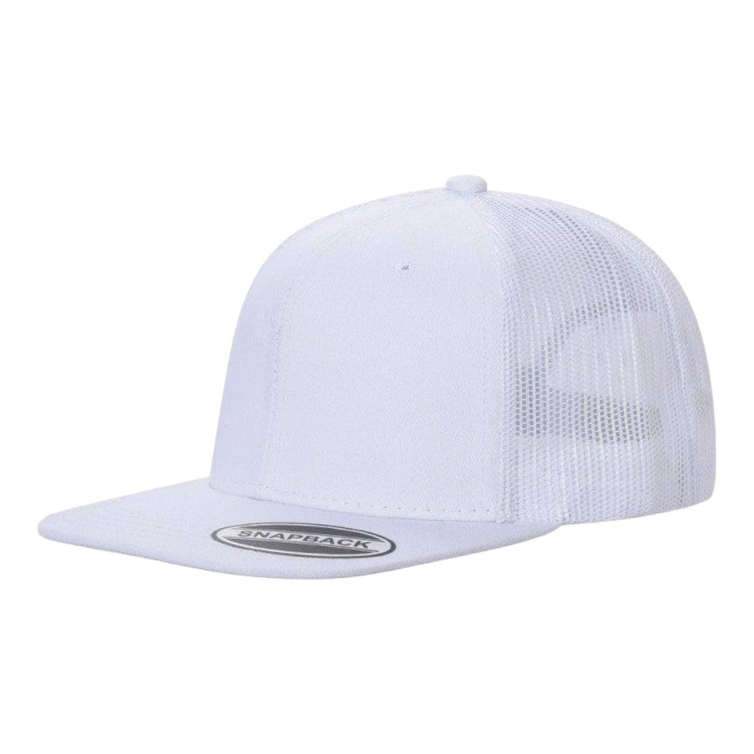 6-Panel Trucker Hat, Blank Flat Bill Mesh Cap: Olive/Khaki