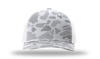 Richardson 112PFP Printed Five Panel Trucker Cap New Colors for 2025: Harvest Duck Camo/Light Tan