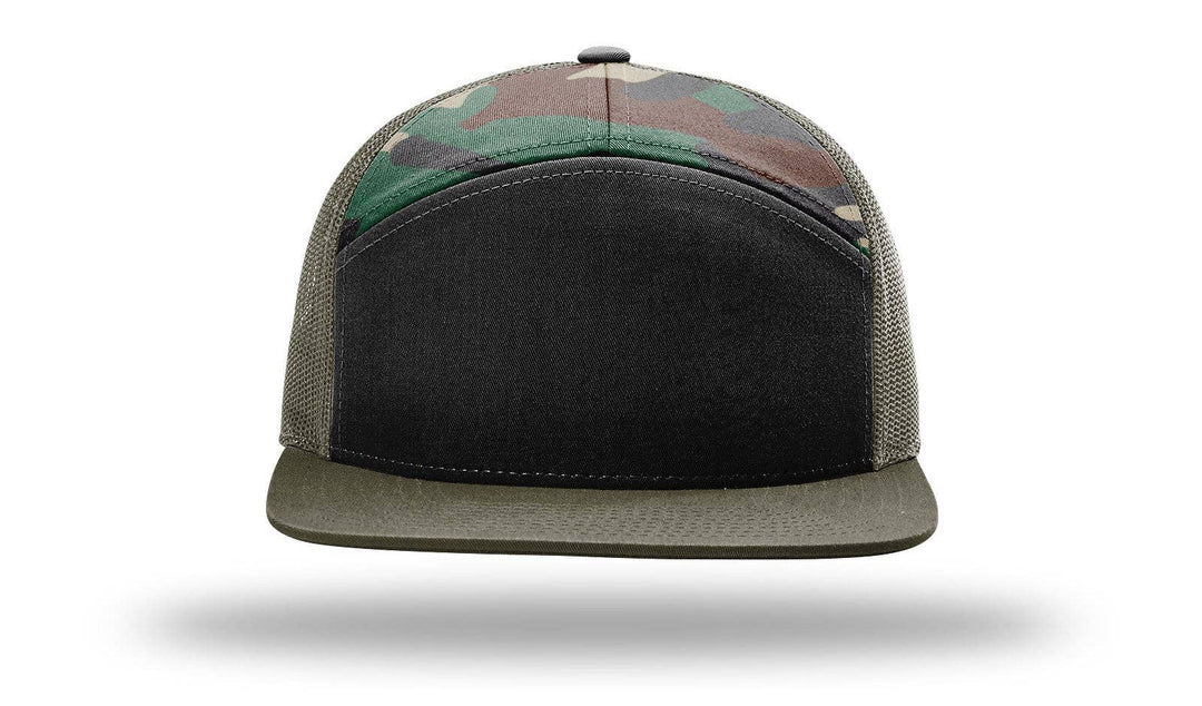Richardson 168 7-Panel Trucker Hat: Black