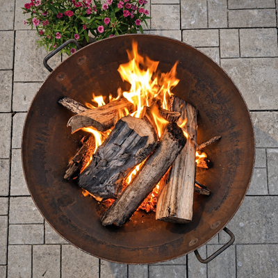 30-inch Pioneer Fire Pit overhead view with natural color