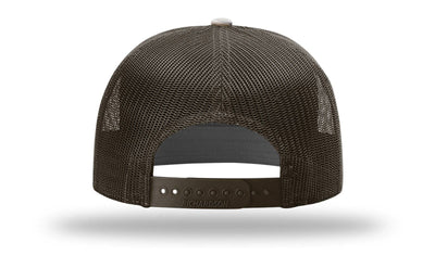Richardson 168P Printed 7 Panel Trucker Hat: Realtree Advantage/Khaki