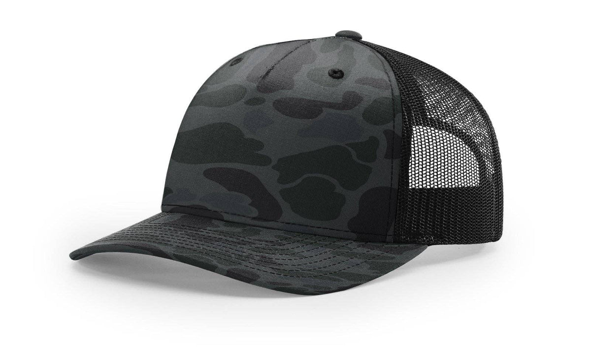 Richardson 112PFP Printed Five Panel Trucker Hat Camo Cap - 112 PFP: Realtree Edge/Blaze Orange