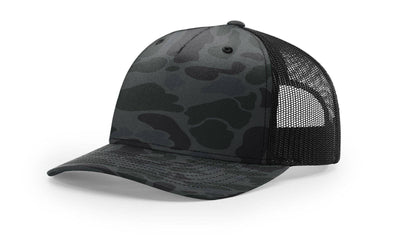 Richardson 112PFP Printed Five Panel Trucker Hat Camo Cap - 112 PFP: Realtree Edge/Blaze Orange