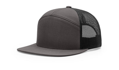 Richardson 168 7-Panel Trucker Hat: Black