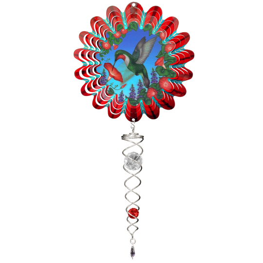 Animated Red Hummingbird - Mini Set Wind Spinner