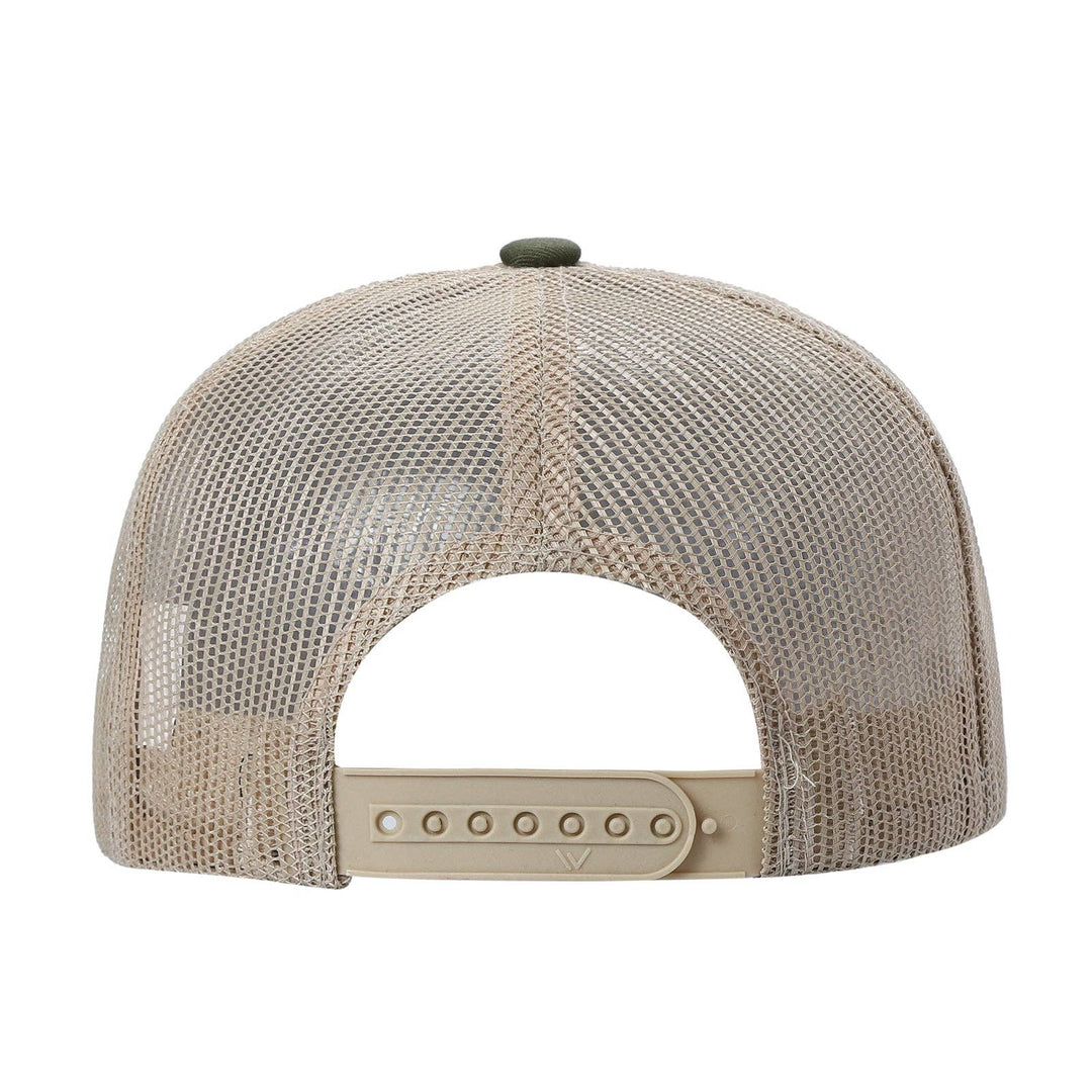 Unbranded 6-Panel Trucker Hat, Blank Flat Bill Mesh Cap: Brown/Khaki