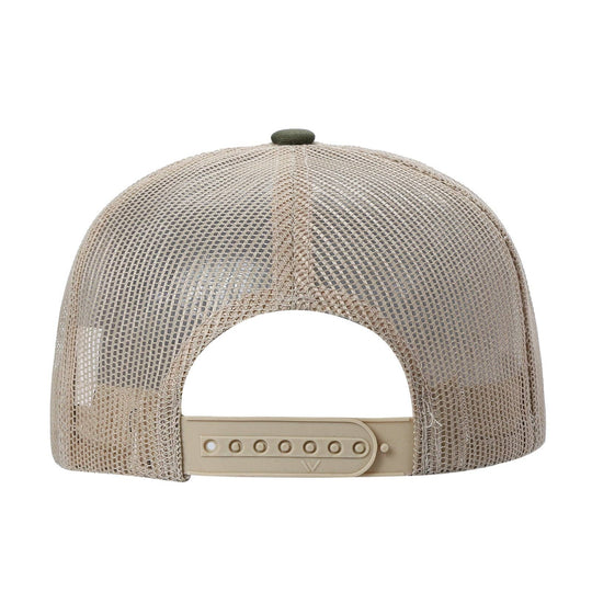 Unbranded 6-Panel Trucker Hat, Blank Flat Bill Mesh Cap: Brown/Khaki