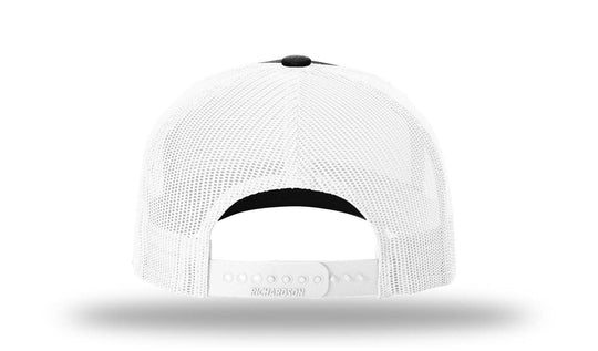 Richardson 112FP - 5-Panel Premium Trucker Snapback Hat: Heather Grey/Amber Gold