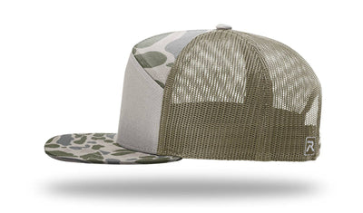 Richardson 168P Printed 7 Panel Trucker Hat: Realtree Advantage/Khaki