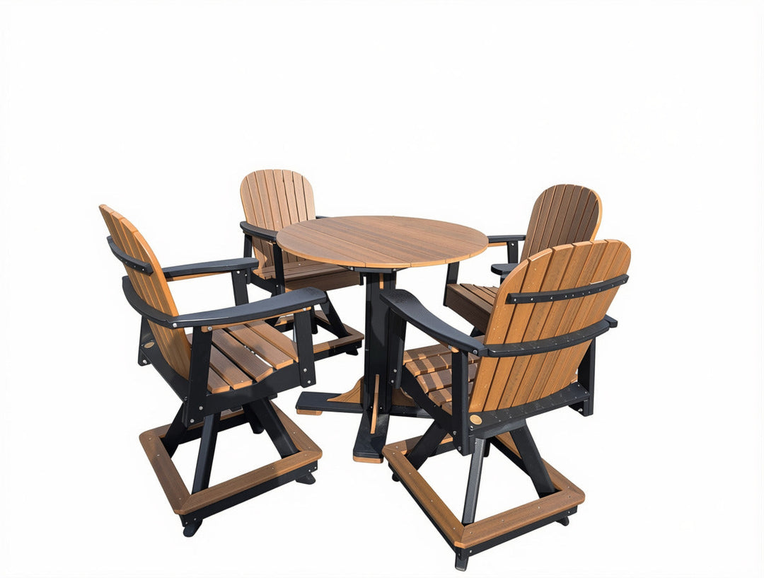 5 piece 36 inch dining table and swivel chair set
