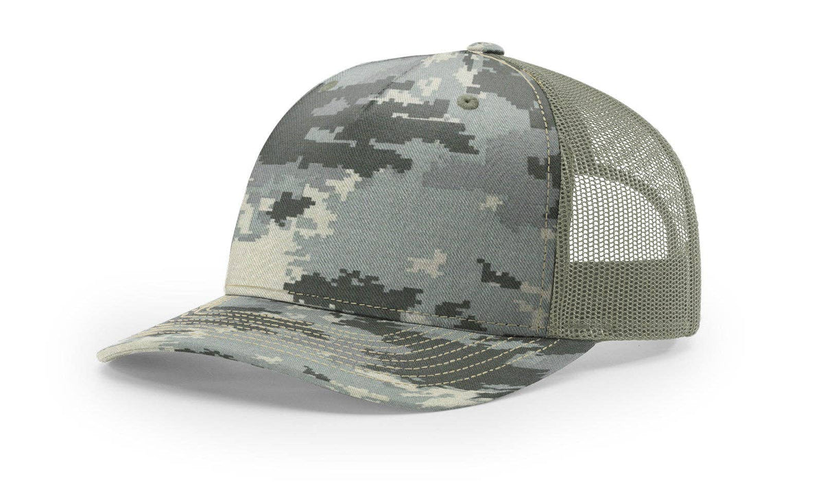 Richardson 112PFP Printed Five Panel Trucker Hat Camo Cap - 112 PFP: Realtree Edge/Blaze Orange