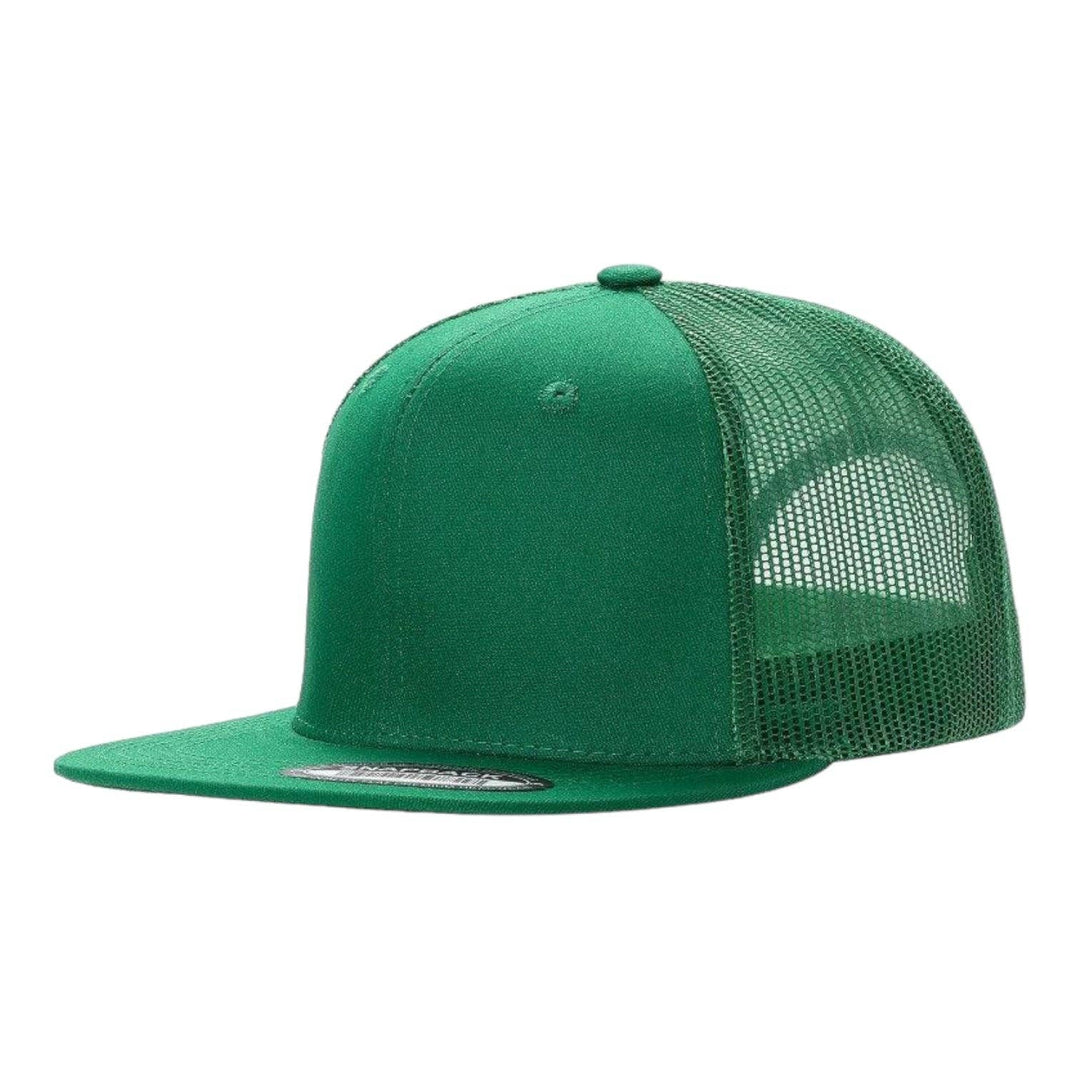Unbranded 6-Panel Trucker Hat, Blank Flat Bill Mesh Cap: Brown/Khaki
