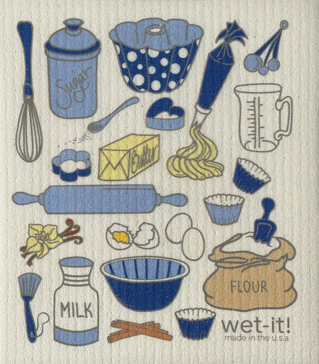 Baking Time Blue Swedish Dish Cloth