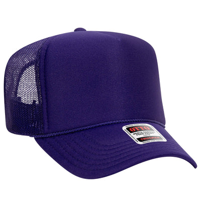 Otto 5-Panel High Crown Foam Trucker Hats, Mesh Back Cap - 39-165: Purple