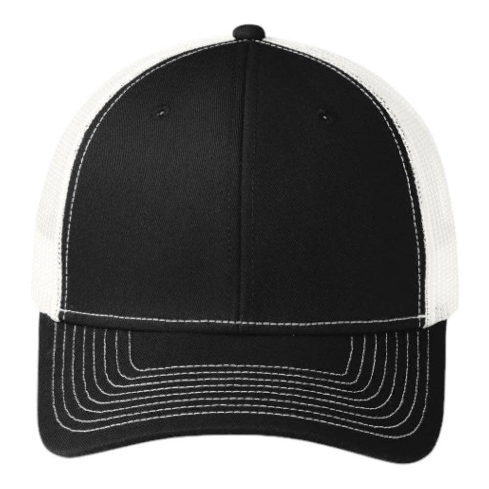 Port Authority® C402 Snapback Trucker Cap: Purple/White