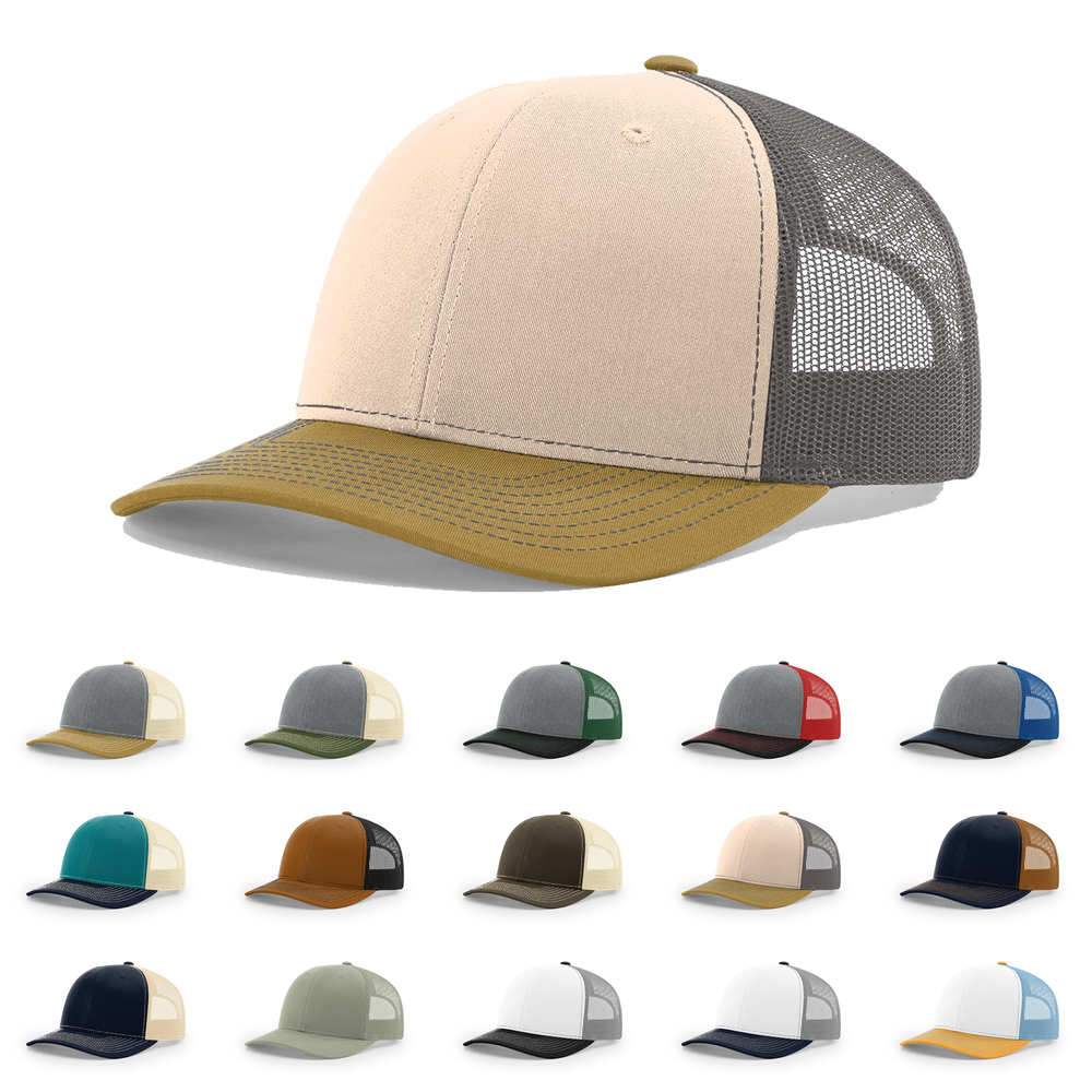 Richardson 112 Trucker Hat - NEW Colors: Mink Beige/Charcoal/Amber Gold
