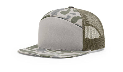 Richardson 168P Printed 7 Panel Trucker Hat: Realtree Advantage/Khaki